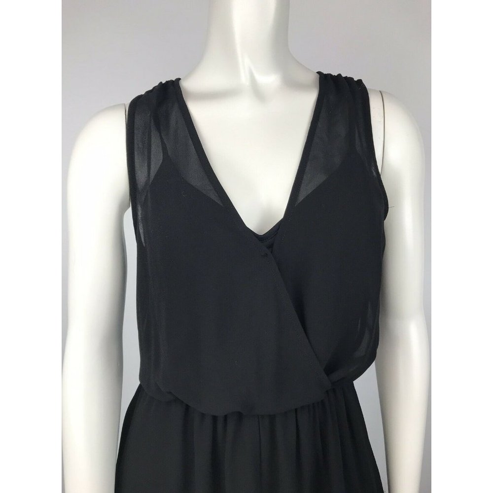 Astr Romper Surplus Sheer Solid Black Small - image 3